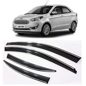 rain window door visor wind deflectors For Figo Aspire - black